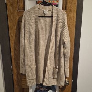 NWT St Johns Bay Cozy Tan Knit Cardigan